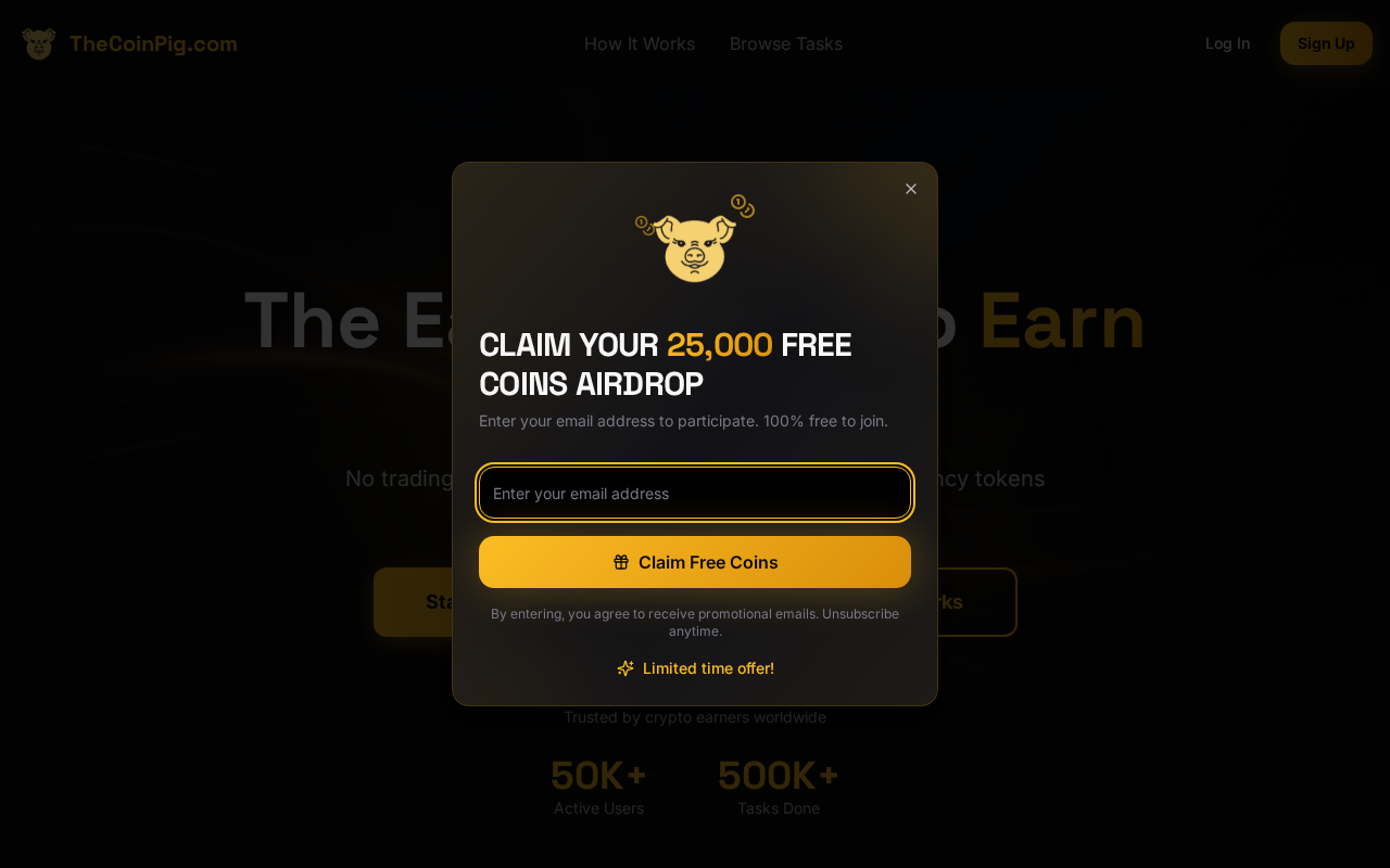 TheCoinPig.com app interface screenshot